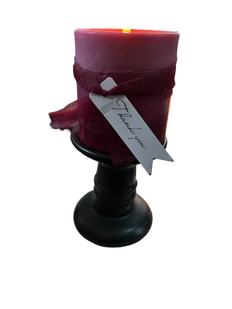 Burgundy Pillar Candle