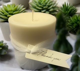 Coconut Soleil Scented Pillar Candle - White