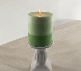 Eucalyptus & Peppermint Scented Pillar Mold - Green