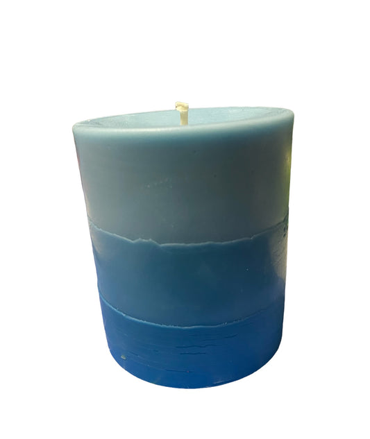 Freesia & Lilac - Scented Pillar Mold - Summer Breeze Blue