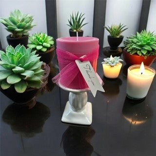 Magenta Pillar Candle