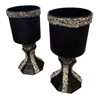 Onyx Gleam Candle Holder (set)