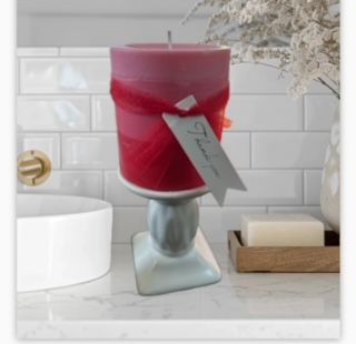 Burgundy Pillar Candle