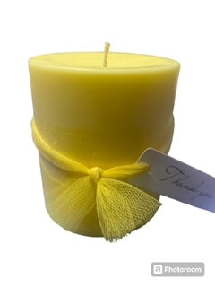 Sea Salt and Orchid - Scented Pillar Candle - Yellow